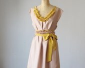 Dress / custom made  / Yellow /  Vintage inspired  / Romantic / Dreamy / Soft  / Sleeveless  / Delicate / Bridesmaid / party