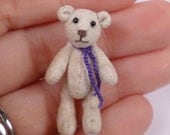 Micro Miniature Artist Bear, Cream 3.5cm / 1.5inches by VonneBears