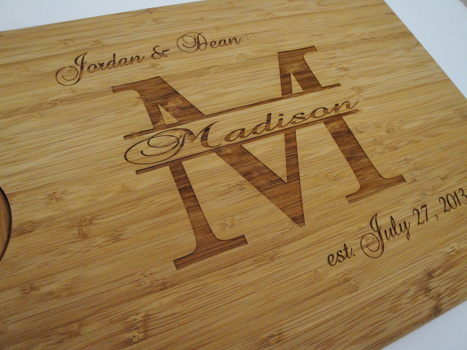 Personalized Cutting Board - Custom Engraved - 11x14 Bamboo - Monogrammed - Personalized Wedding Gift, Anniversary Gift - Housewarming