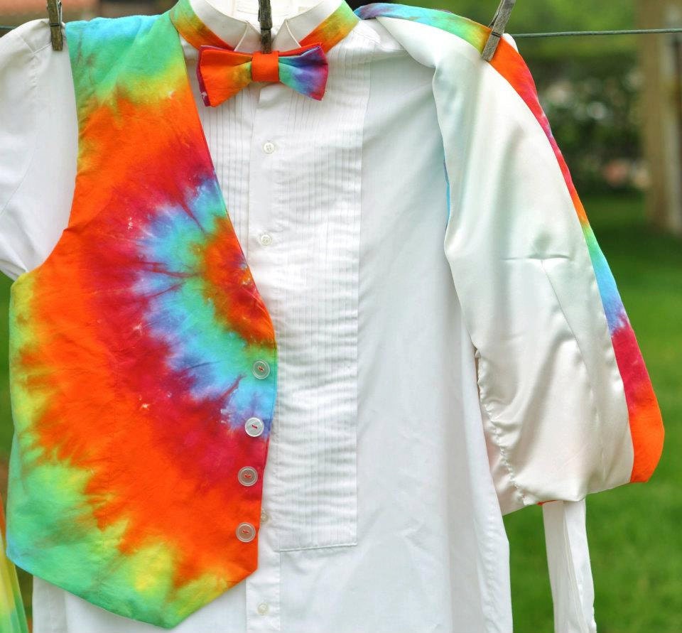 CUSTOM Men's Tie Dye Vest and Bowtie Perfect for Homecoming Prom or Wedding Party