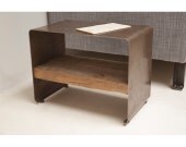 Reclaimed Wood and Steel 'Hudson' Side Table, Low Profile, Modern Form