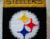 Steeler Tissue Box Cover in Plastic Canvas