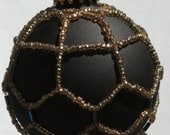 Beaded Ornament Encasement - Golden Glitter