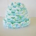 Boy Newborn Baby Hat in Blue, Green, and White Granny Style