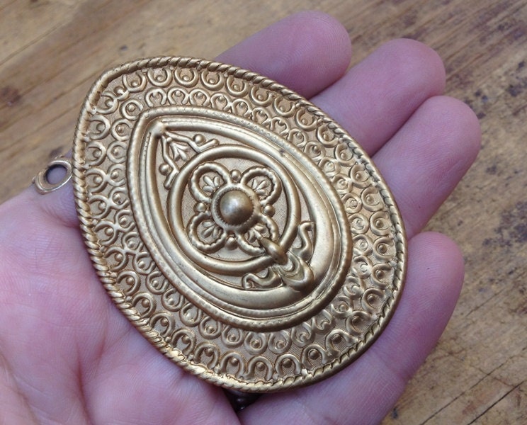 Vintage Brass Stamping Large Renaissance Moroccan