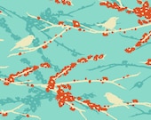 Joel Dewberry Fabric AVIARY 2 for Free Spirit - Sparrows in Aqua JD41 - 1 Yard