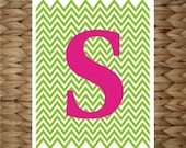 Custom Baby Print 8x10 Wall Art - Skinny Chevron Initial Print - original design by a drop of golden sun
