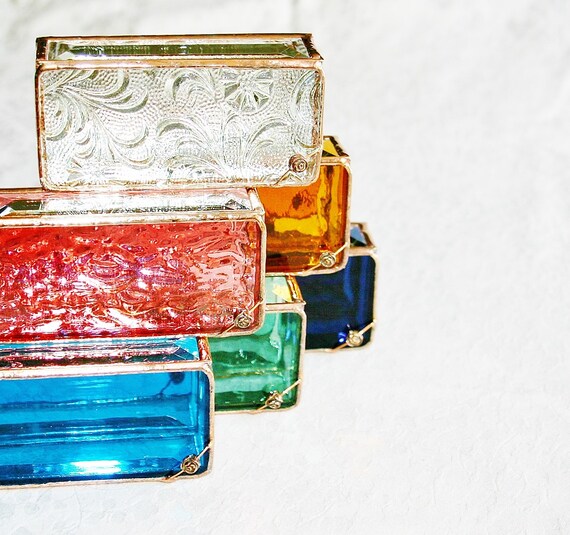 Bridal Attendant Gifts Stained Glass Jewelry Boxes - Custom Made To Order Bridesmaid Gift Idea Set of Six 2x4