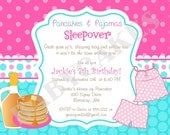 Pancakes and Pajamas Birthday Invitation - DIY Print Your Own - Matching Party Printables Available