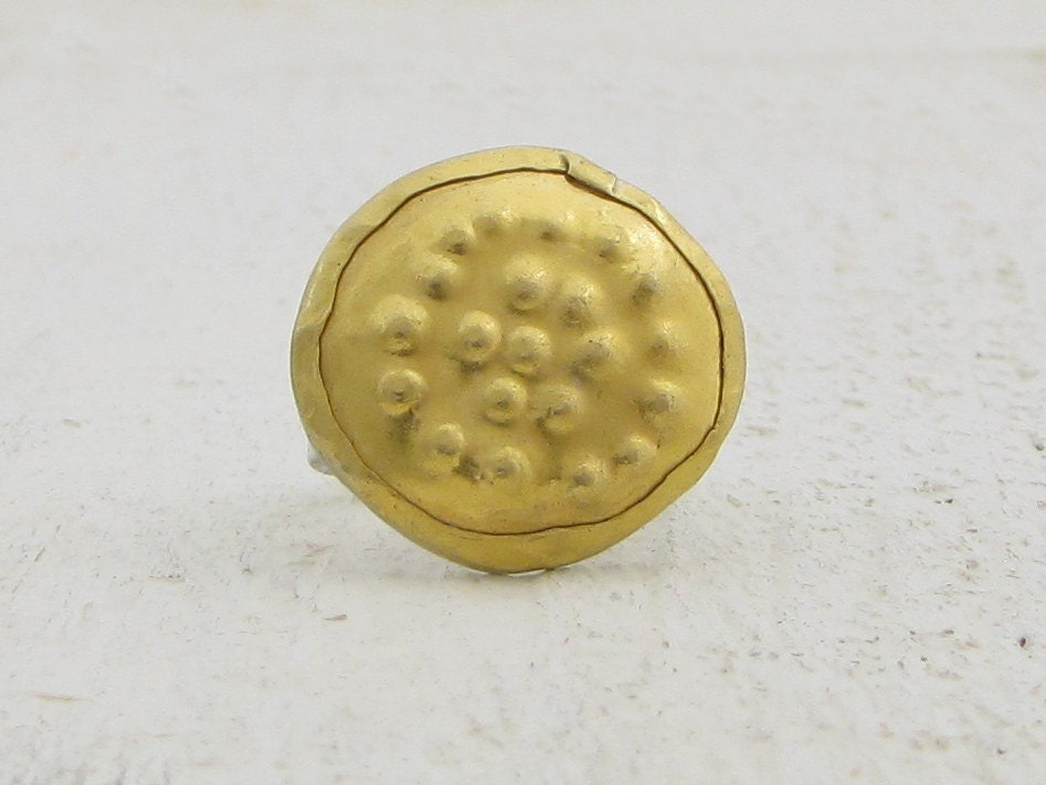 Statement Ring - 24k Gold Ring - Cocktail Ring -  Fine Gold & Silver Ring