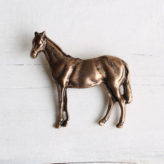 Horse Brooch ... Equestrian Pony Racing Jockey Ascot