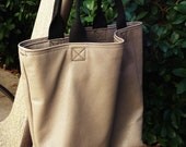 Large Grey Pebbled Leather Classic Tote Bag handbag laptop bag