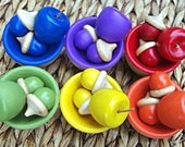 Waldorf Toy Sorting Game, APPLES and ACORNS Counting and Color Abundance Learning Set