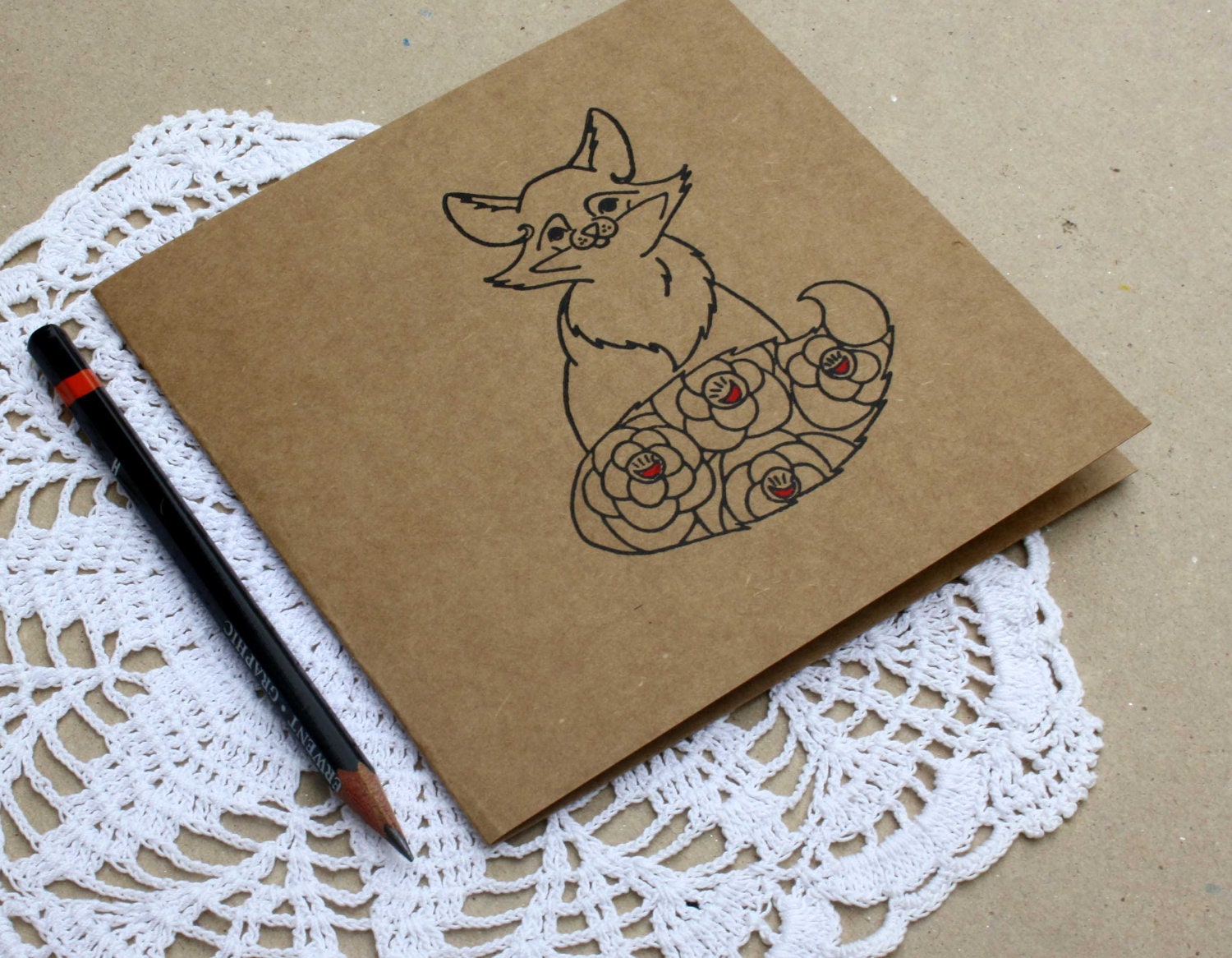 Blank card brown fox