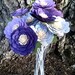 Handmade Paper Flowers - Stemmed Daisy - Purple - Lavender - Grey - Wedding - Bridal Shower - Set of 12 - Made To Order