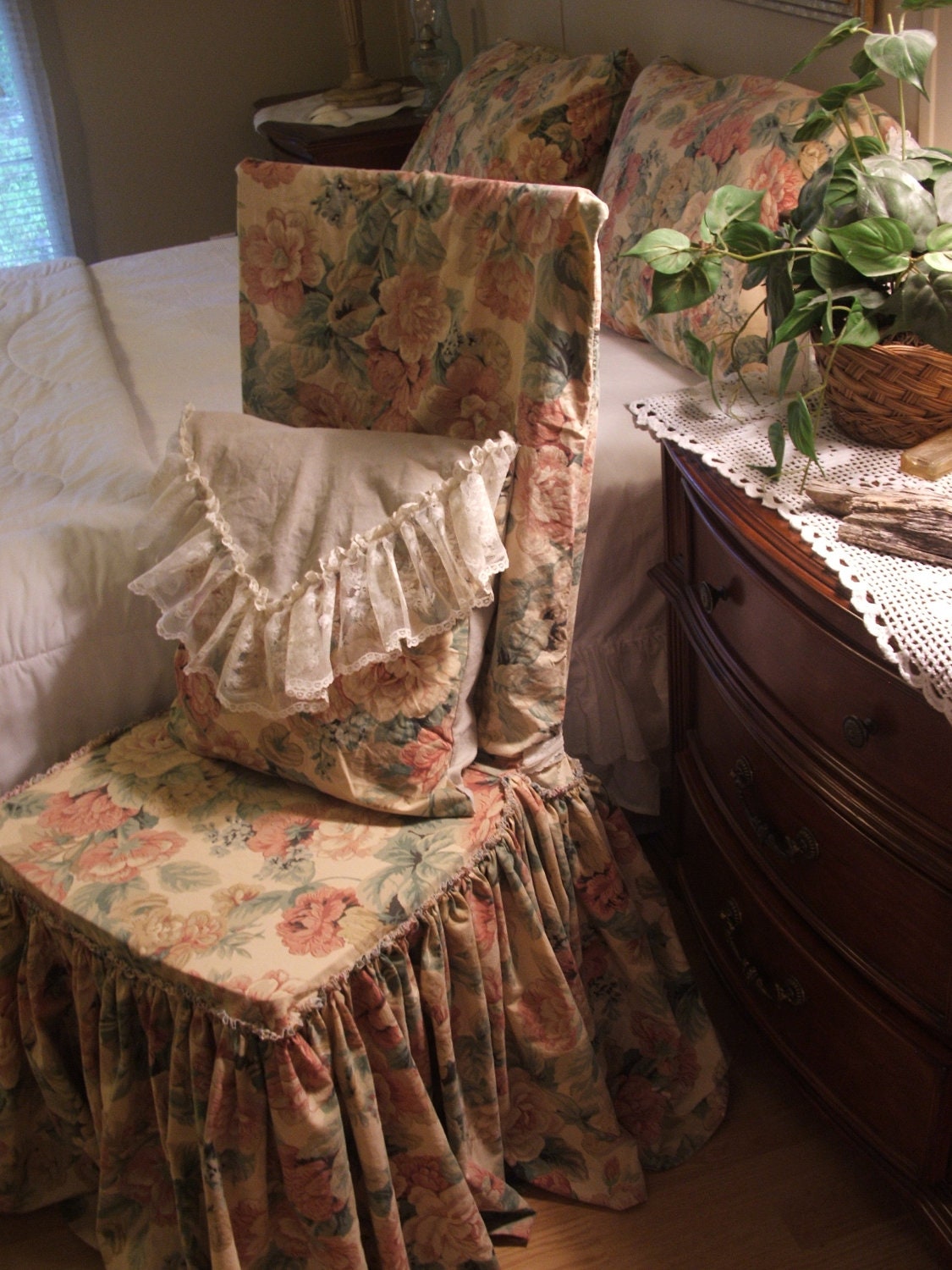 shabby chic chair slipcover