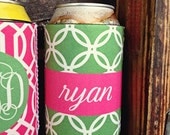 drink koozie - customizable CIRCLES pattern with monogram