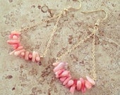Pink Coral Triangle Earrings Handmade in Hawaii