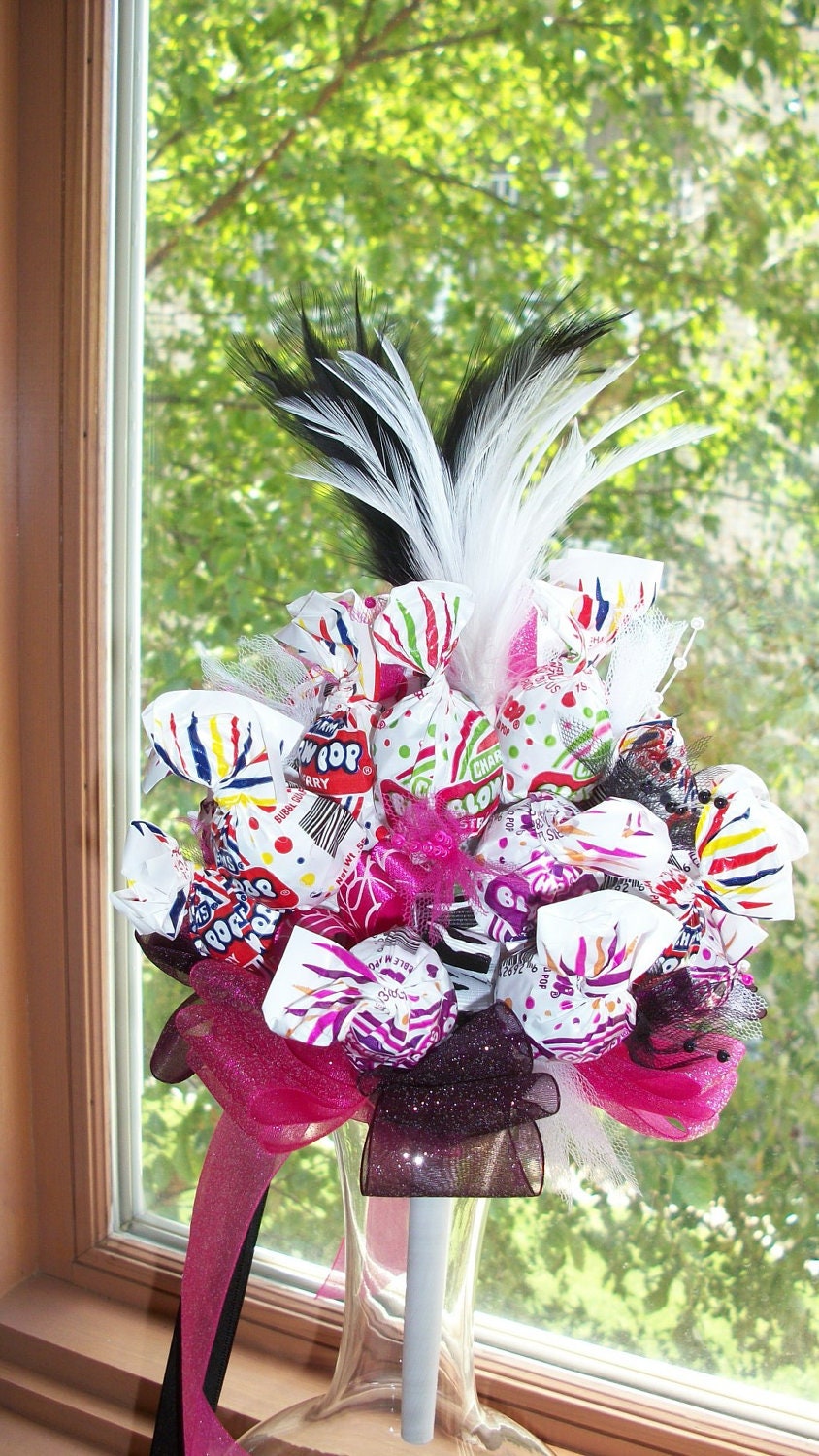 Bachelorette Sucker Bouquet with Feathers or Bling Accent Il_570xn
