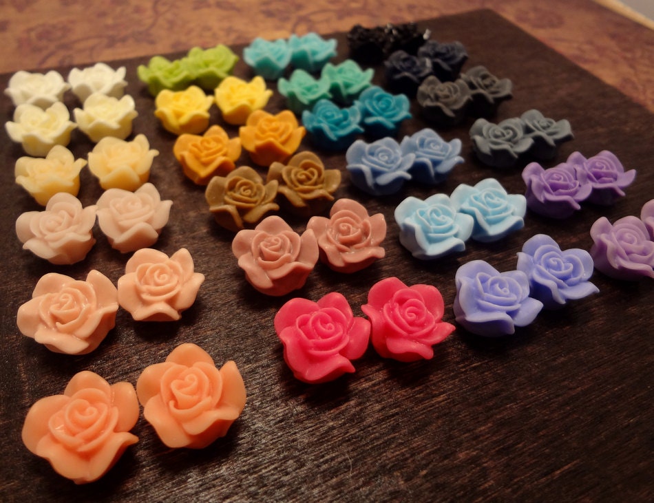 SALE 48PCS-24COLORS Rainbow Ruffle Camellia CMVision Exclusive-14mm white,ivory,pink,olivine,blue,mauve,yellow, Mocha,purple,turquoise RF01