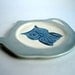 Ceramic Owl Tea Bag Holder Dish, Blue or Brown