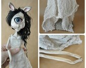 Art Doll VIV Cyclops Animal Bunny Primitive Shabby Chic Posable Rabbit OOAK Sale