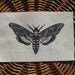 Death's Head Skull Moth Original Drawing handmade screen printed patch, black on natural