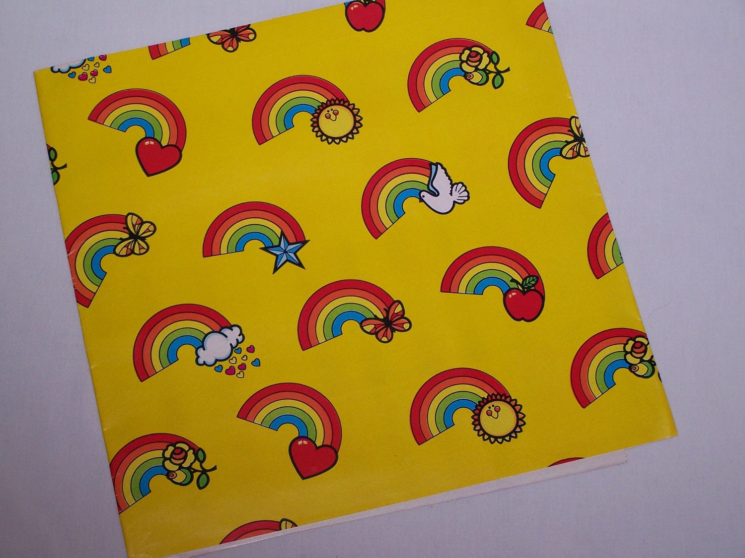 Vintage Gift Wrap Sheet - All Occasion Juvenile 80s - Rainbow