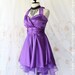 Cinderella Story II Goddess Cocktail Dress Asymmetric Hem Purple Satin Color Longer Organza Lining S