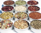 NEW Organic Herbal Tea Kit - 12 loose teas in 61mm tins & 4 recipes included - DIY tea kit - hostess gift / tea enthusiast