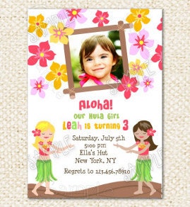 Luau Birthday invitations