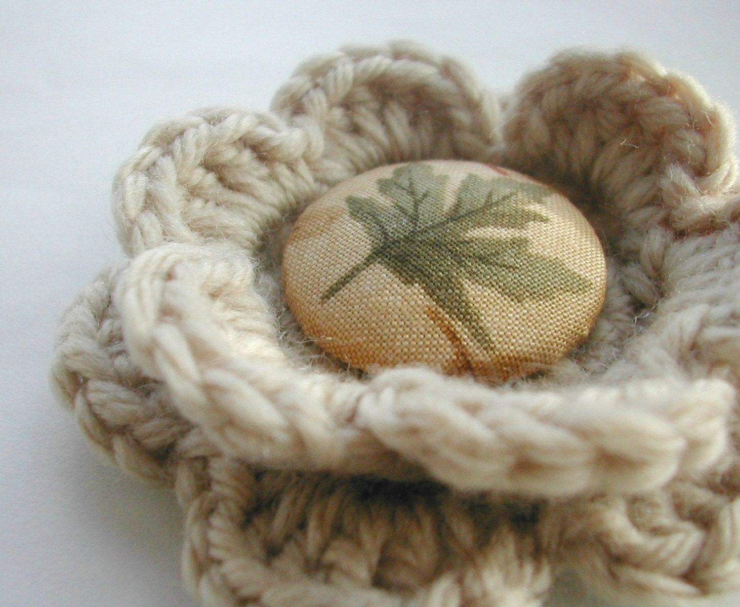 Autumn Leaf Crochet Brooch