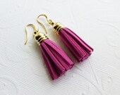 Pink Tassel Earrings - Fringe Jewelry
