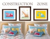 Construction Art Vehicles Art Digg it Michael Miller Construction Zone bedding from Land of Nod 8X10 by YassisPlace