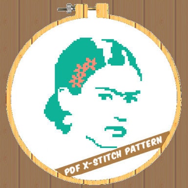 PATTERN ONLY - Counted Cross Stitch Pattern PDF, frida