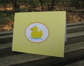 Preppy Rubber Duck Thank You Cards / Set of 10 - yellow and orange