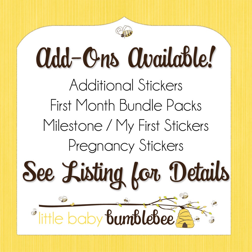 Tie Monthly Onesie Stickers - Ivan - All Boy Gingham and Plaids in Blue, Gray, and Black - Baby Month Stickers