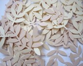 100 Cream Ivory Frond Fern Leaf punch die cut cutout confetti scrapbooking embellishments - No868