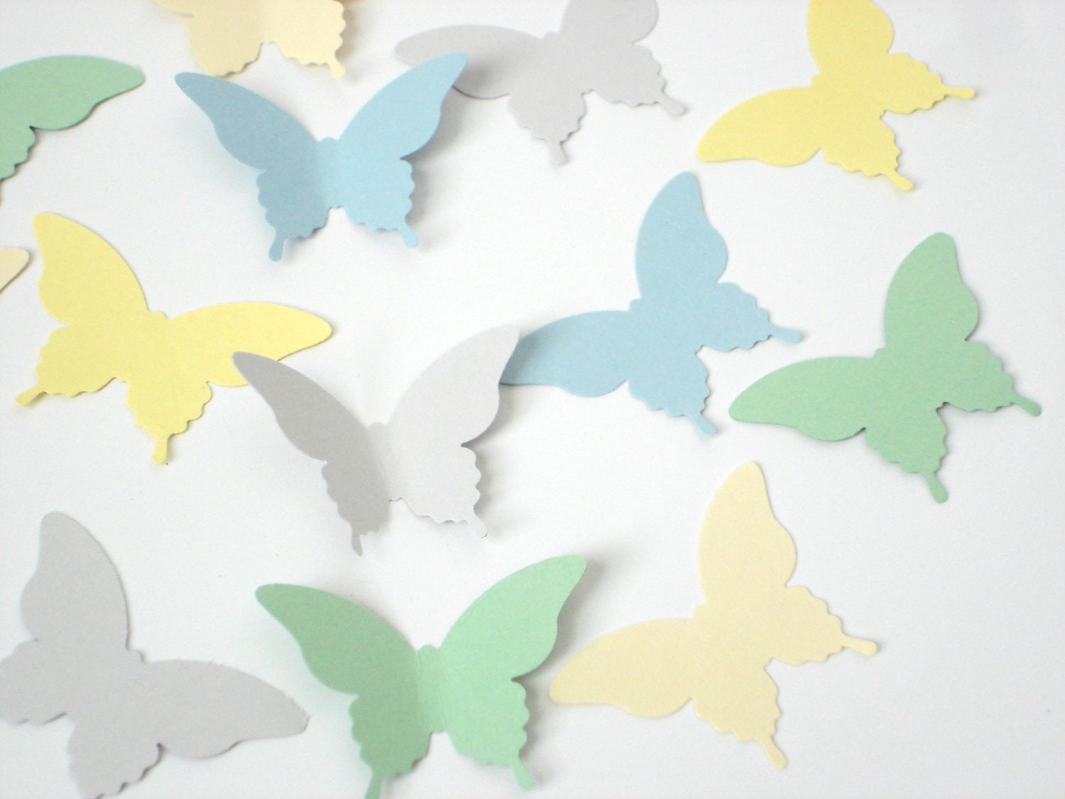 25 Pastel Elegant Butterfly die cut punch wall decor scrapbook embellishments - No681
