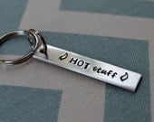 Aluminum hand stamped key chain - HOT stuff