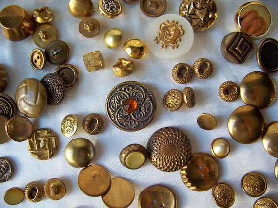 Vintage Gold Tone Buttons