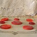 Vintage Red Bakelite and Lucite Buttons
