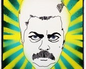 Ron Swanson - Yellow Sunburst - Parks and Recreation