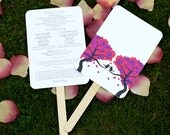 Love Bird  Wedding Program Fan - Sample