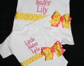 PINK PINEAPPLE.....Custom PERSONALIZED Big Sister/Little Sister Matching Outfits For Baby Girl and Toddler
