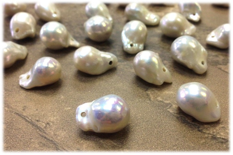 FLAMEBALL Fireball AAA Grade 15x20 mm Top Drilled Baroque Cultured Freshwater Pearl - 2.1 mm. hole