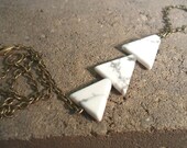 White Howlite Buffalo Stone Triangle Hand Harness-Chain Bracelet