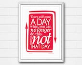 Print Typographic Inspirational Quote Motivational Wall Art Red White