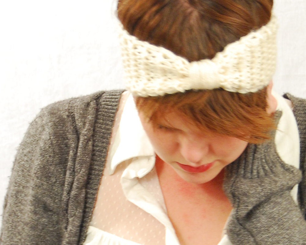 Cream Knit Headband, Turban