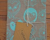 MOCHO Owl Flax Teatowel Mint